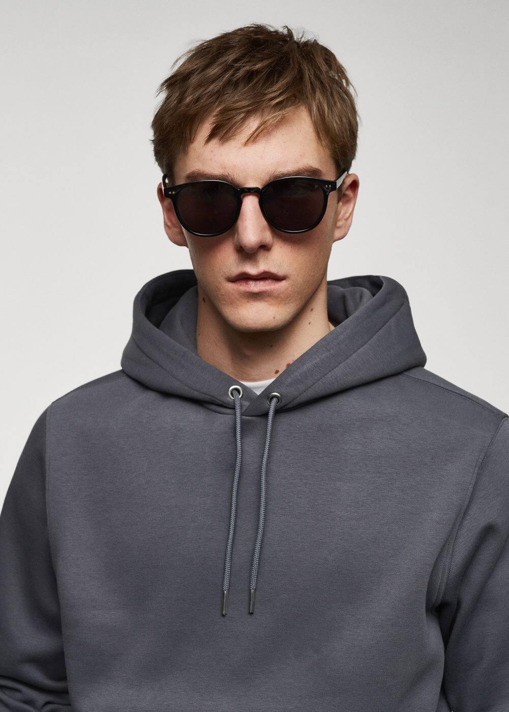 MANGO MAN - Cotton kangaroo-hooded sweatshirt dark greyMen Product Image