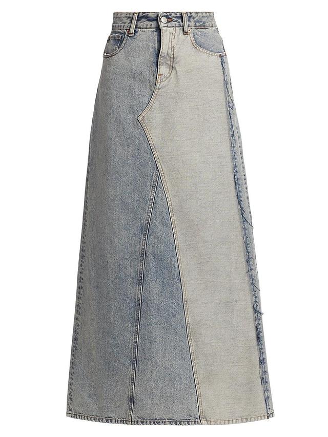 Womens A-Line Denim Maxi Skirt Product Image