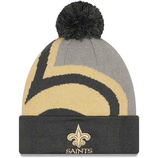 Mens New Era Graphite New Orleans Saints Logo Whiz Redux Cuffed Knit Hat Product Image