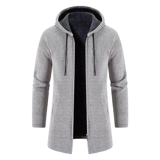 Hooded Knit Zip-Up Jacket Product Image