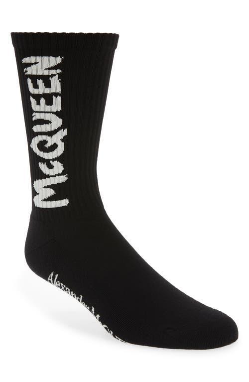 Alexander McQueen Graffiti Logo Crew Socks Product Image