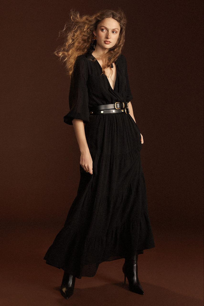 Marceau Viscose Maxi Dress - Black Product Image