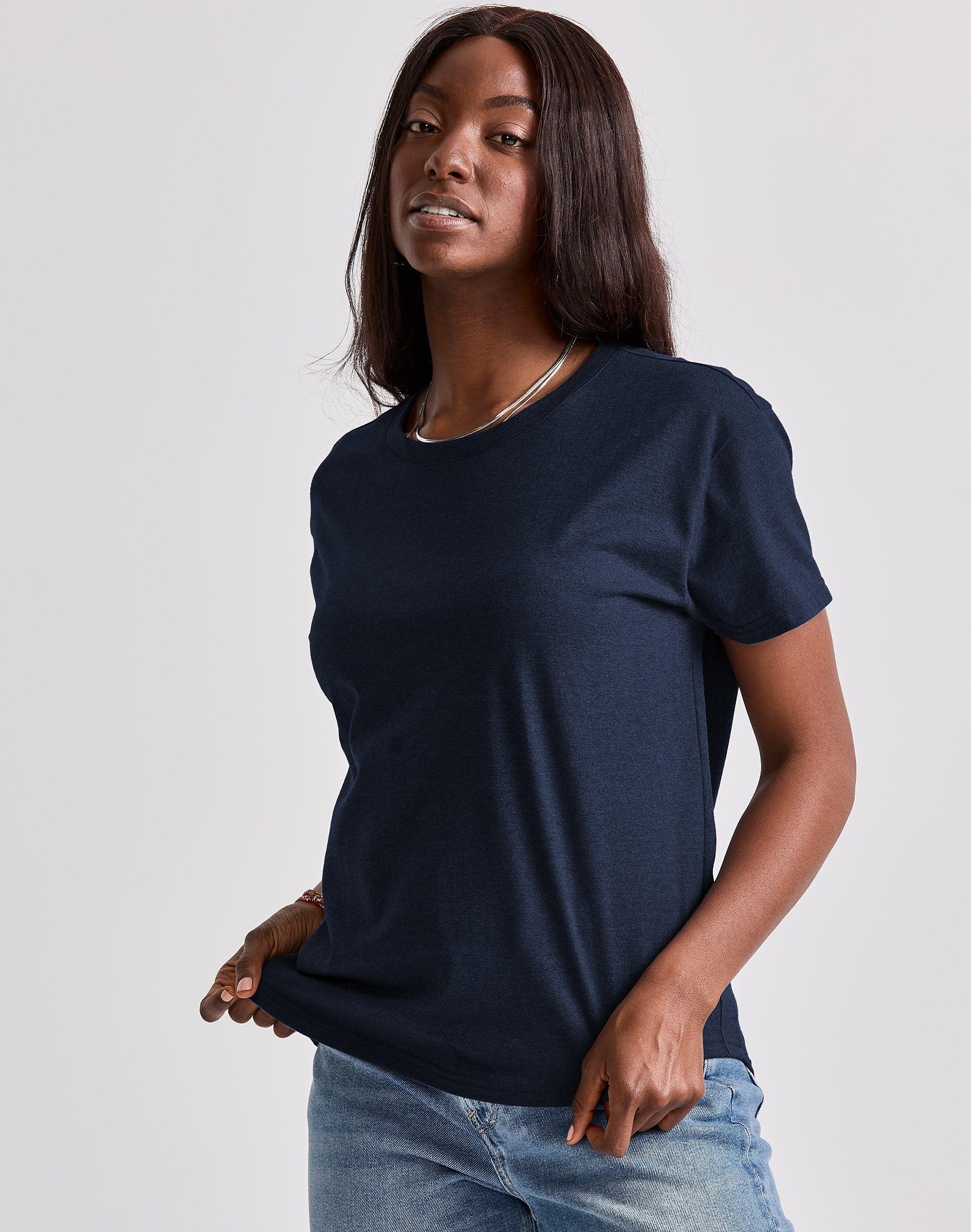 Hanes Originals Womens Tri-Blend T-Shirt, Relaxed Fit Athletic Navy Heather S Product Image