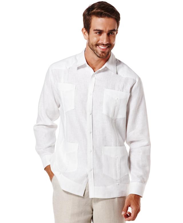 100% Linen Classic Guayabera Shirt - Long Sleeve Product Image