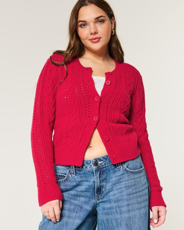 Hollister Comfy Cloud Cable-Knit Cardigan Product Image