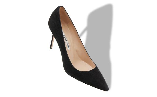 BB 90 Black Suede Pointed Toe Pumps Product Image