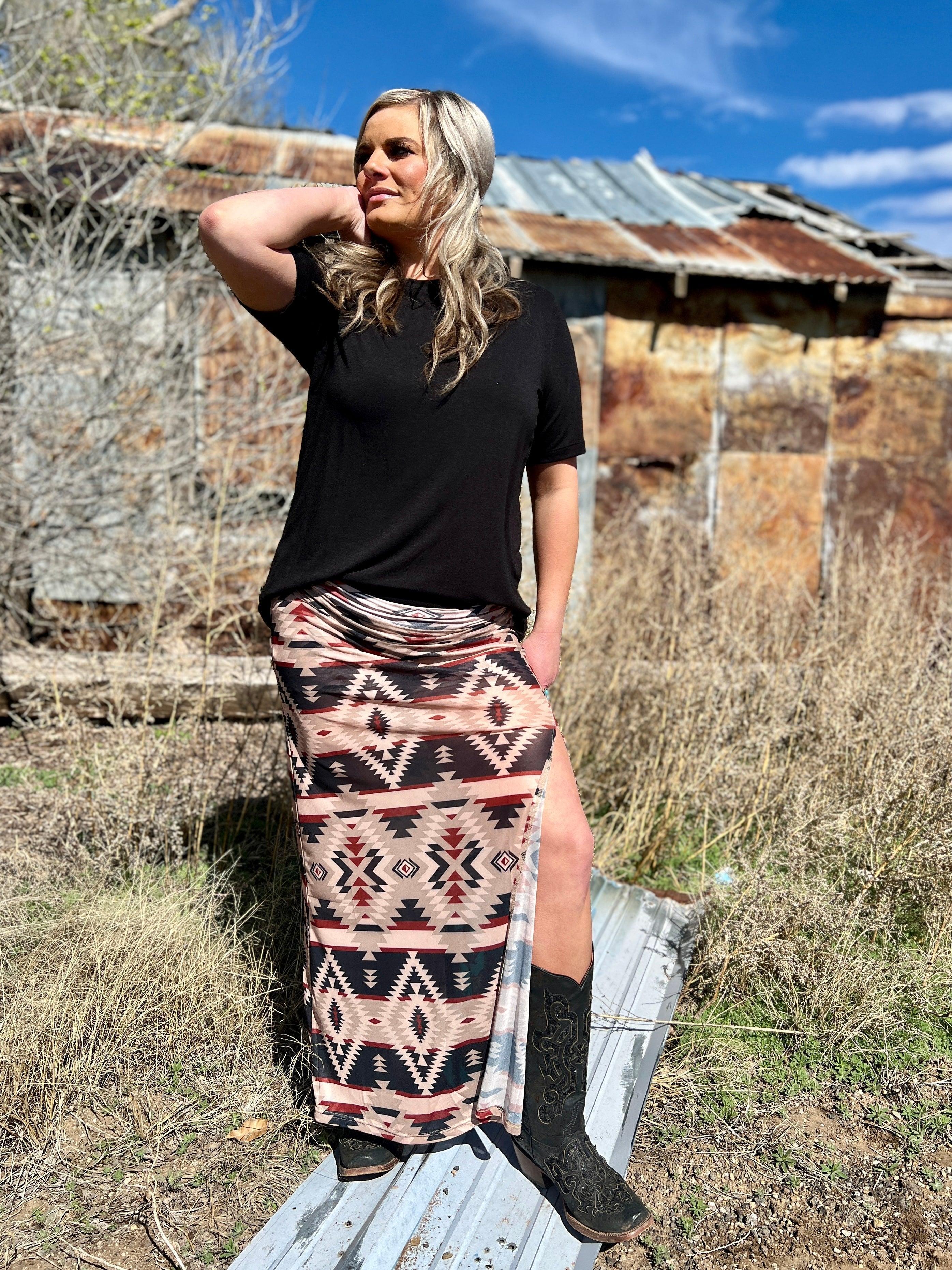 PLUS Santa Fe Slit Skirt Product Image