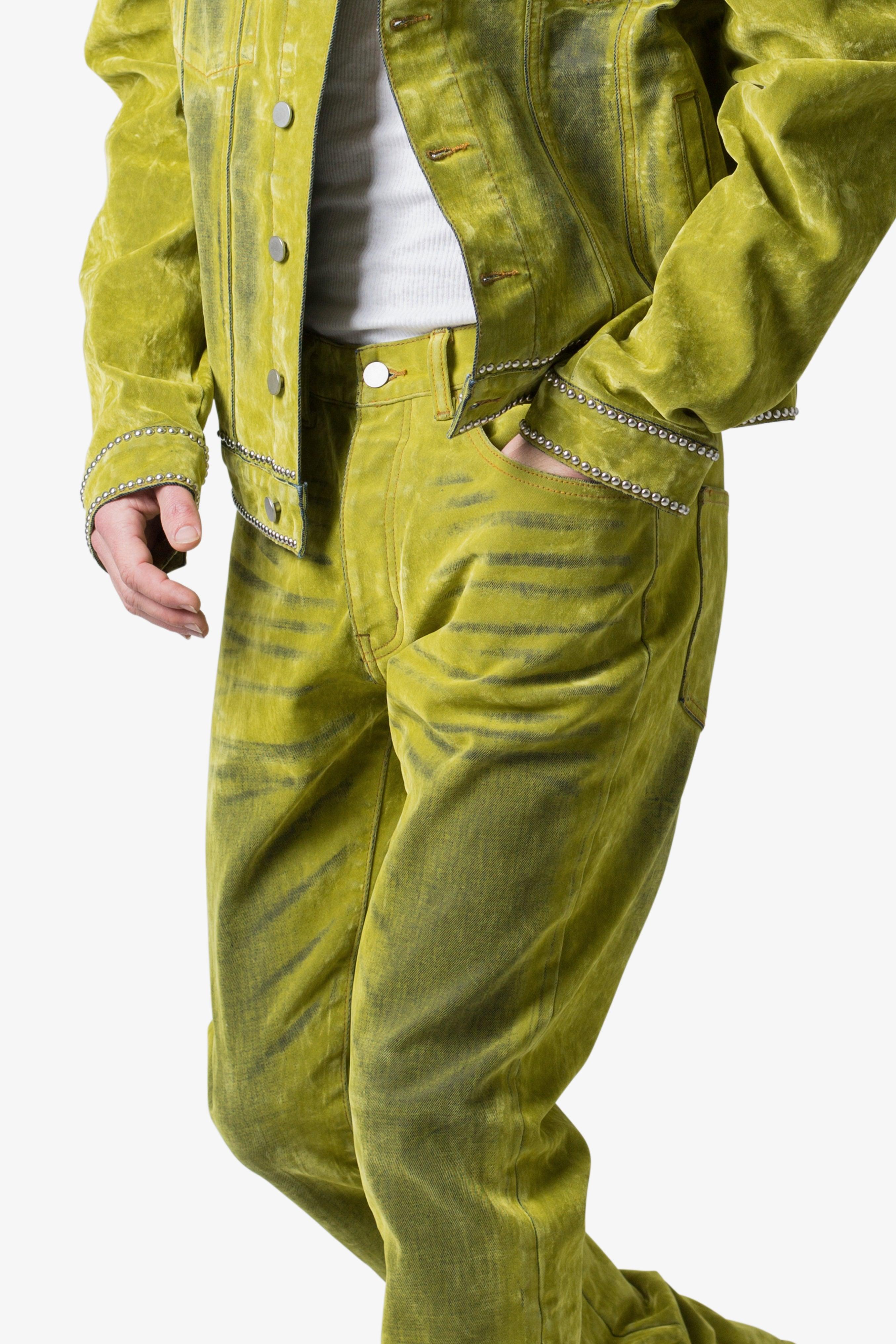 B576 Western Flare Denim - Green Product Image