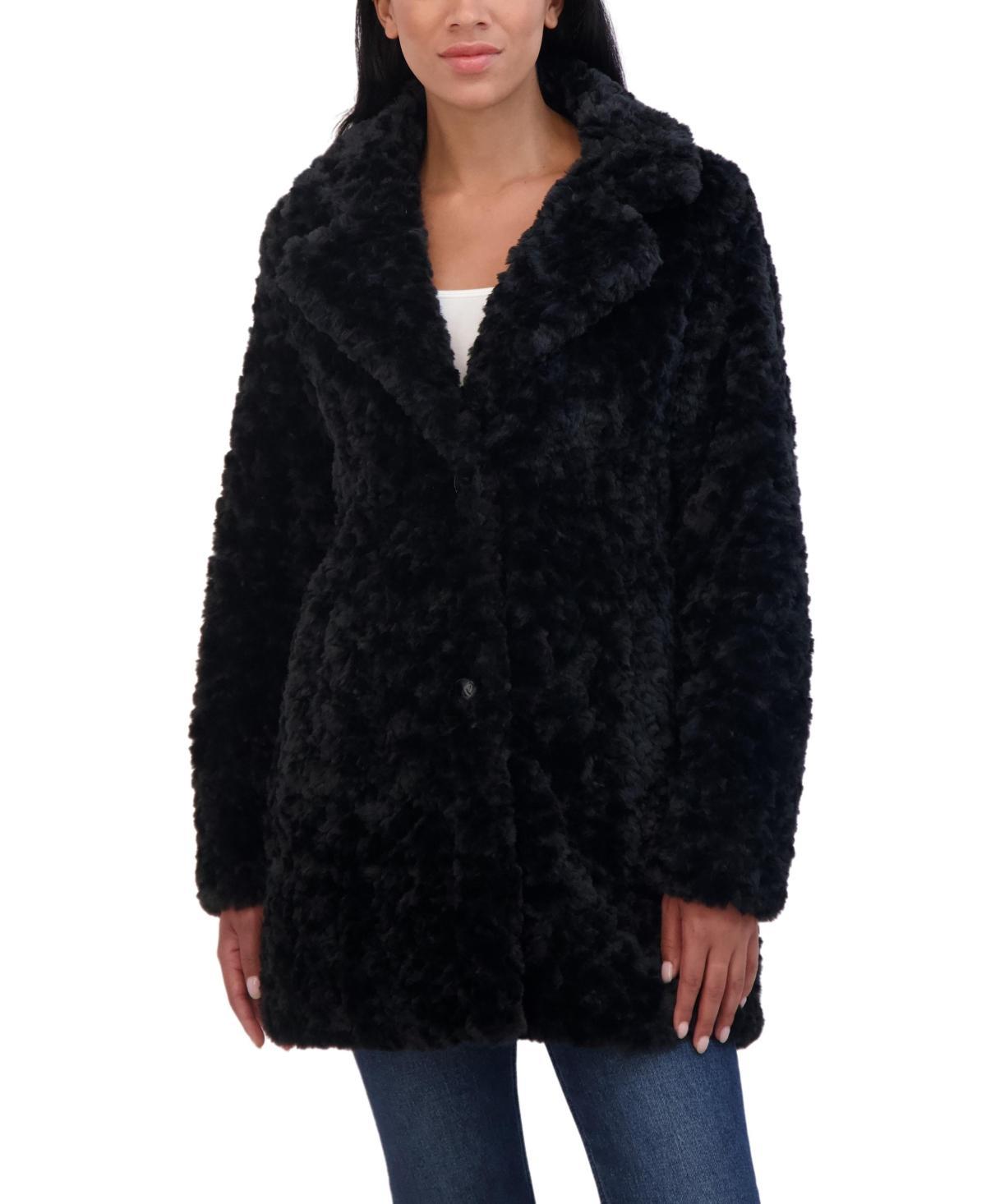 Womens Sebby Collection Crushed Faux Fur Walking Coat Product Image