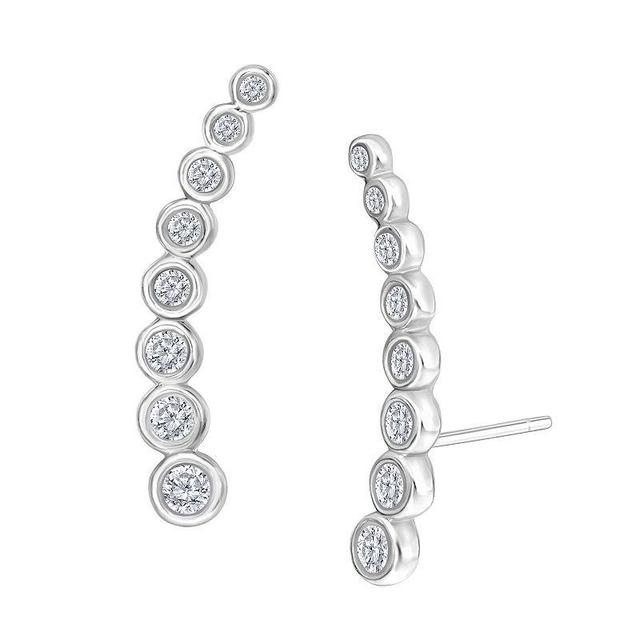 10k White Gold 3/8 Carat T.W. Diamond Journey Stud Earrings, Womens Product Image