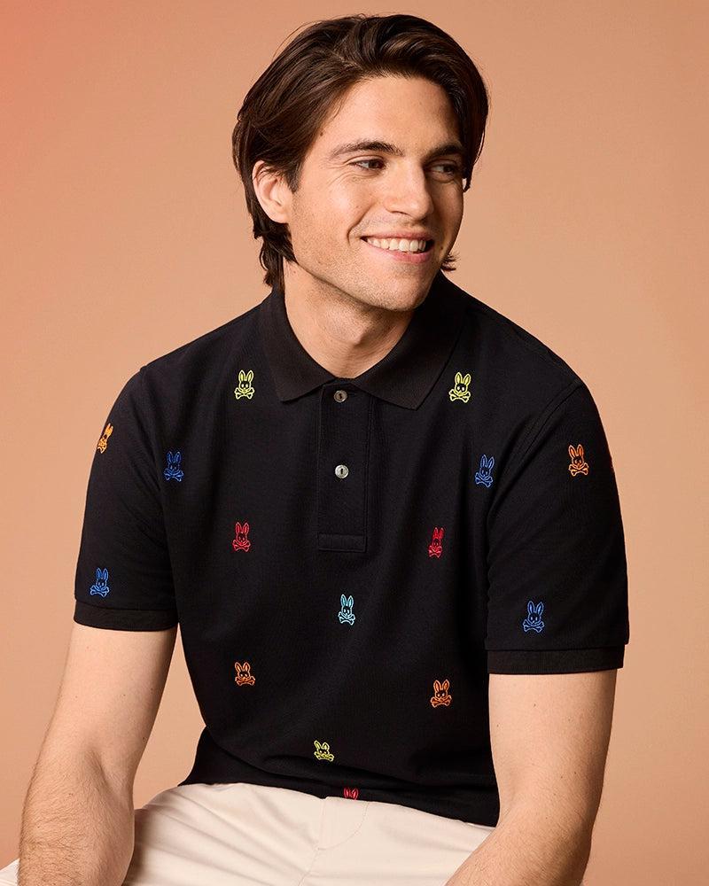 Psycho Bunny Men's Bonham Pique Polo 001 BLACK Product Image