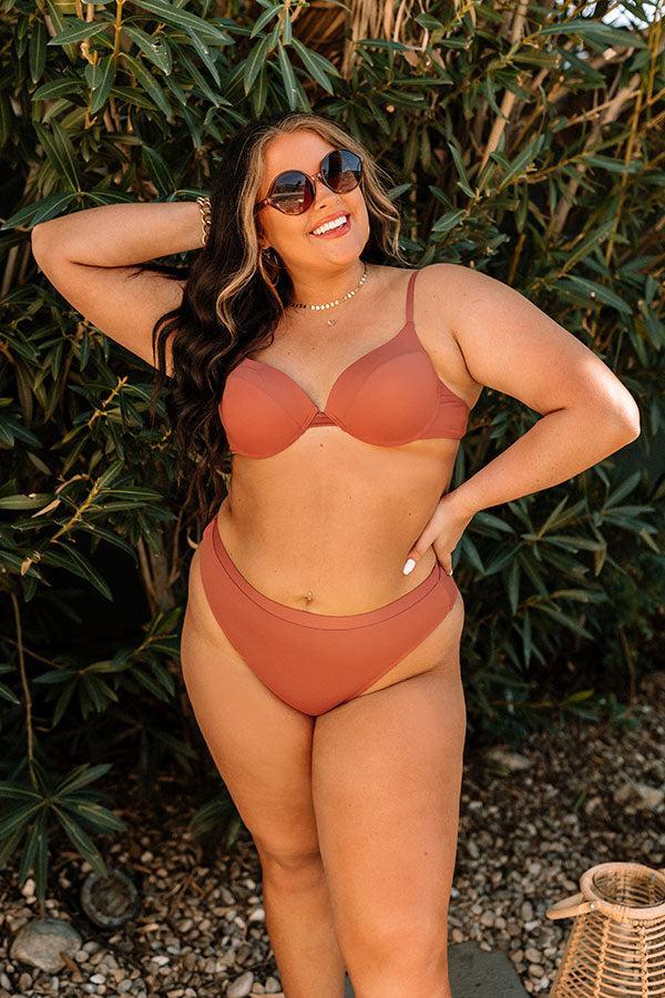 Just Add Water High Waist Bikini Bottom in Rust Curves Product Image