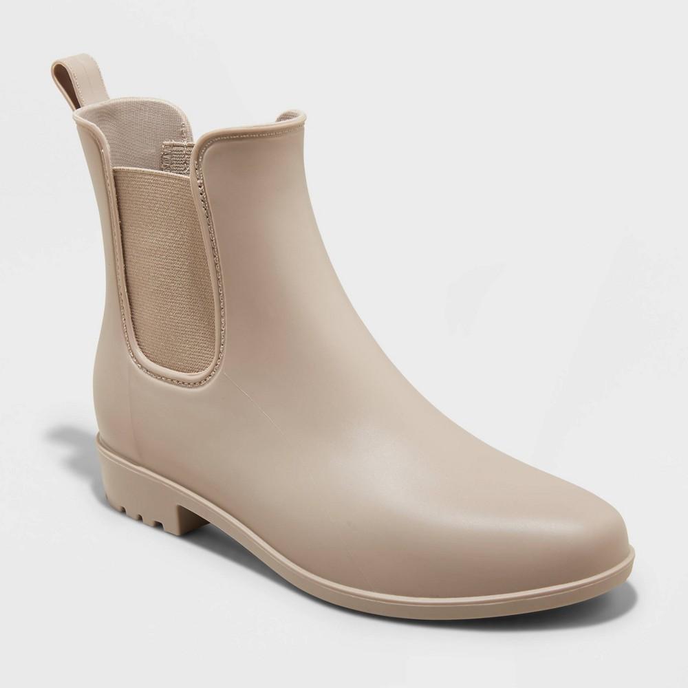 Womens Chelsea Rain Boots - A New Day Taupe 6 Product Image