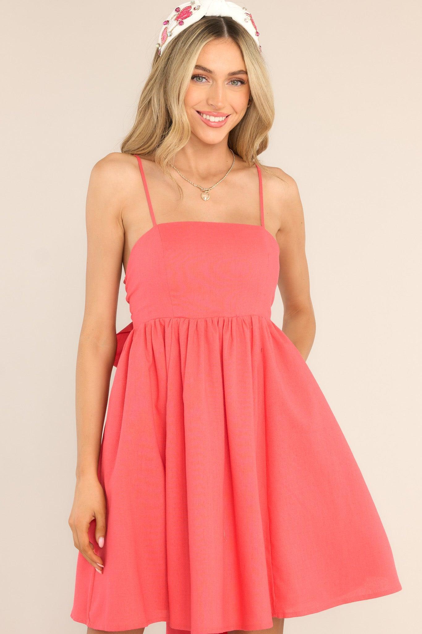 Take The High Road Coral Dress Product Image