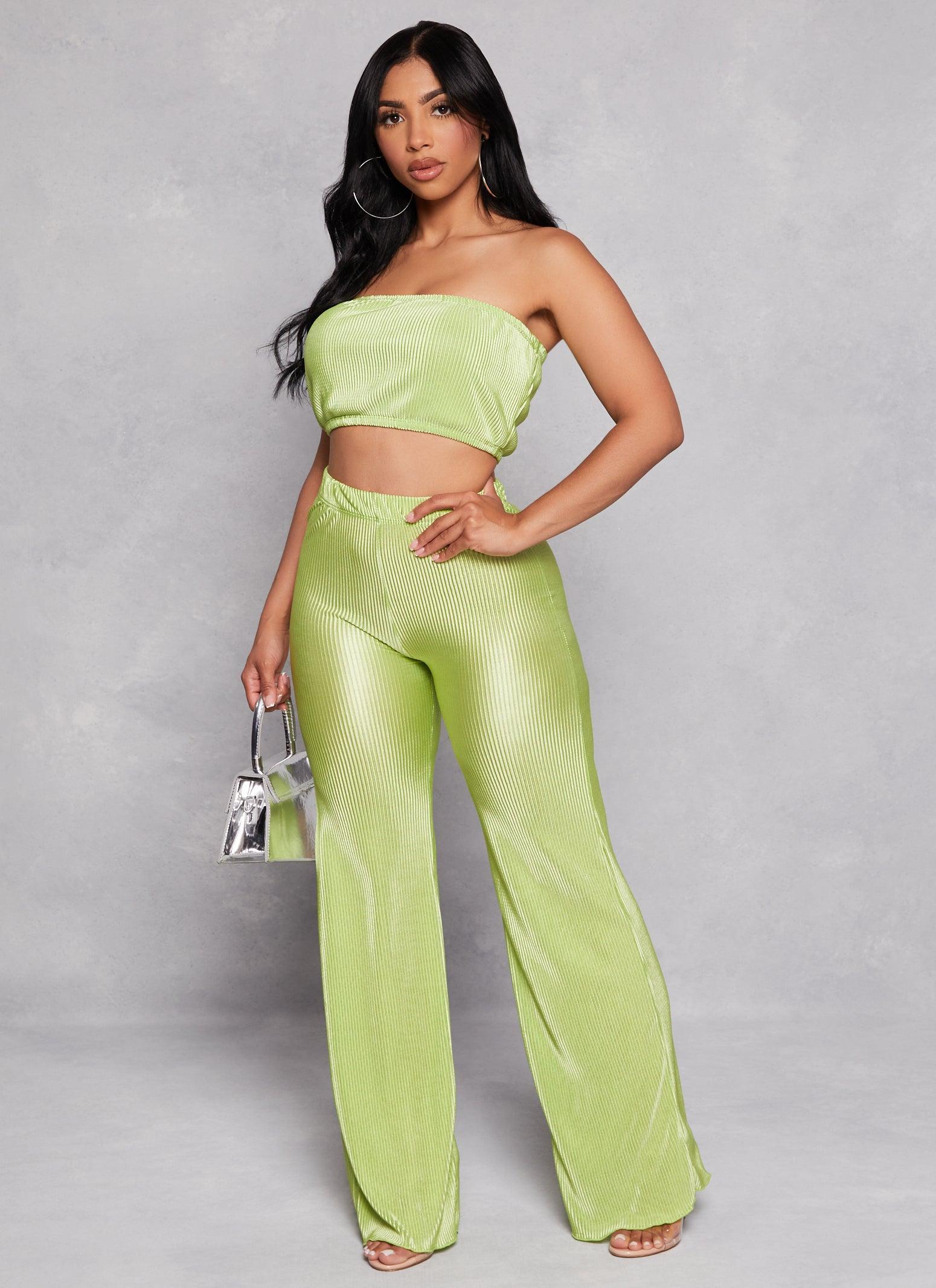 Womens Plisse High Waisted Pants Product Image