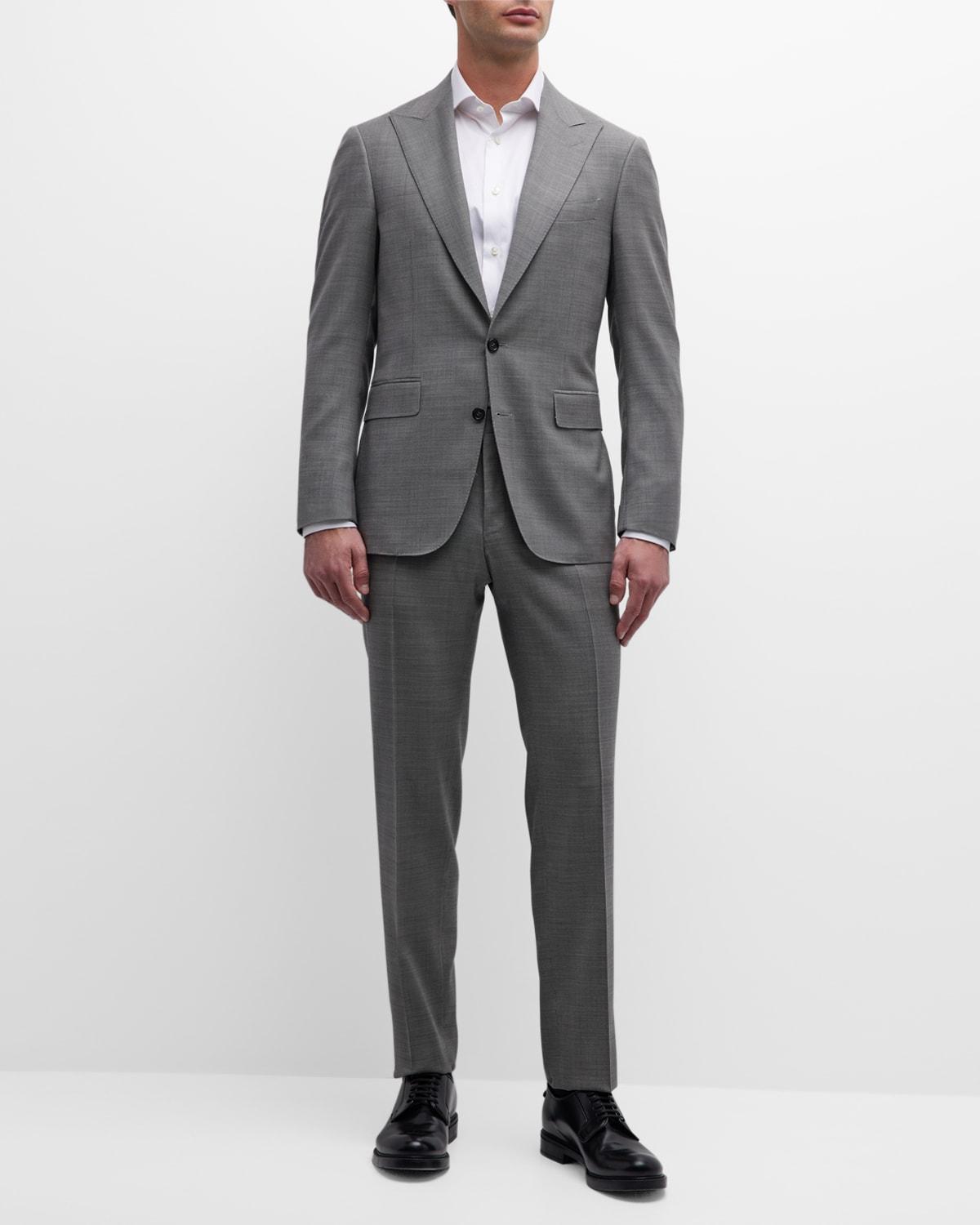 Mens Micro-Geometric Wool Suit Product Image