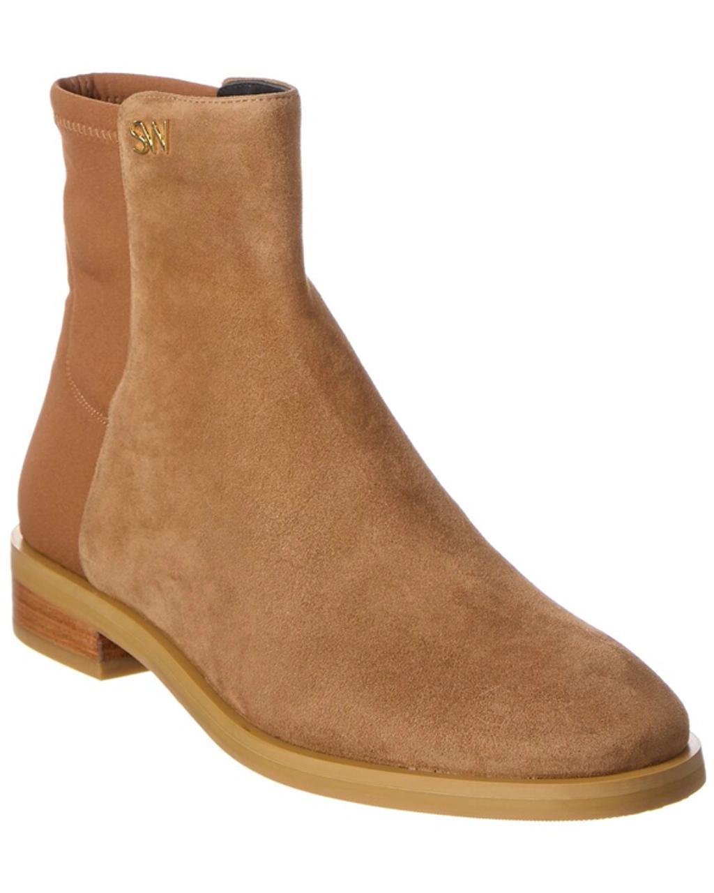 STUART WEITZMAN Kye City Suede Bootie In Brown Product Image