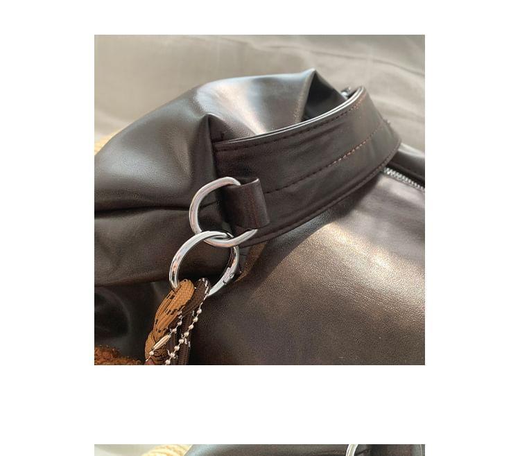 Faux Leather Plain Crossbody Bag Product Image