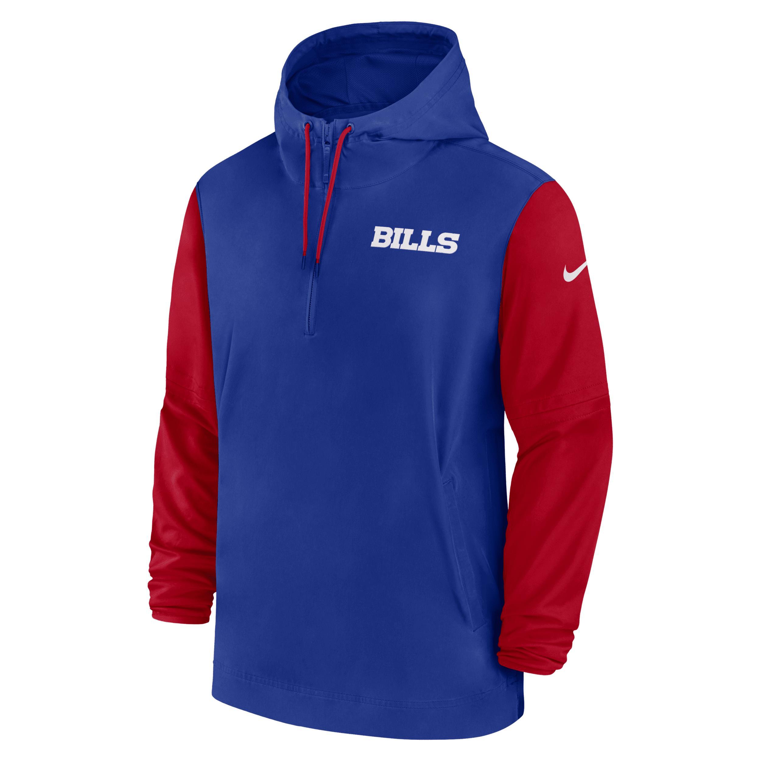 Buffalo Bills Sideline Pre-Game Player Nike Men's NFL 1/2-Zip Hooded Jacket Product Image