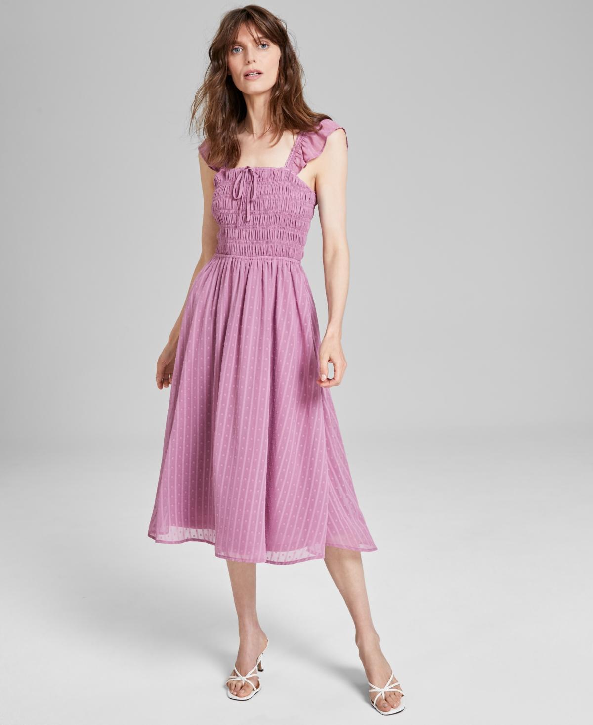 And Now This Womens Smocked Ruffle-Strap Midi Dress, Created for Macys Product Image