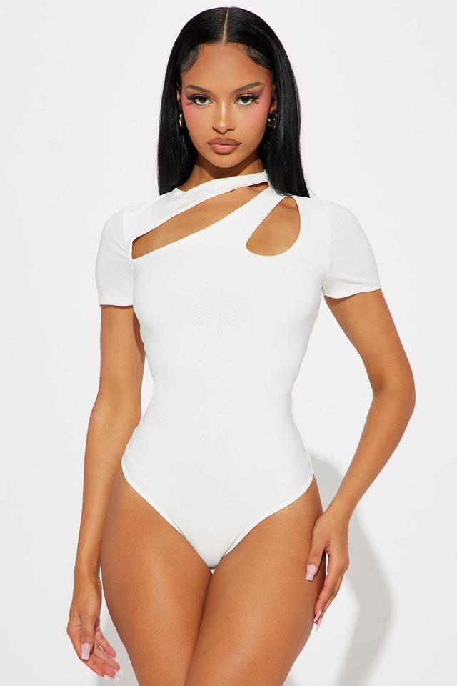 Keilani Short Sleeve Bodysuit - White Product Image