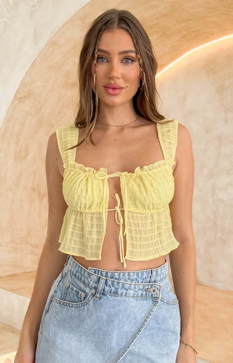 Pixie Yellow Crop Top Product Image