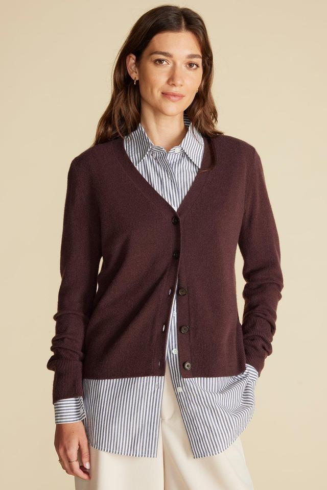 Mason Cashmere Cardigan - Purple Fig Product Image