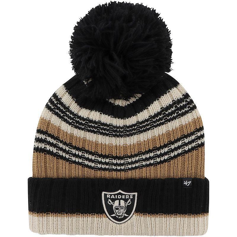 Womens 47 Natural Las Vegas Raiders Barista Cuffed Knit Hat with Pom Product Image