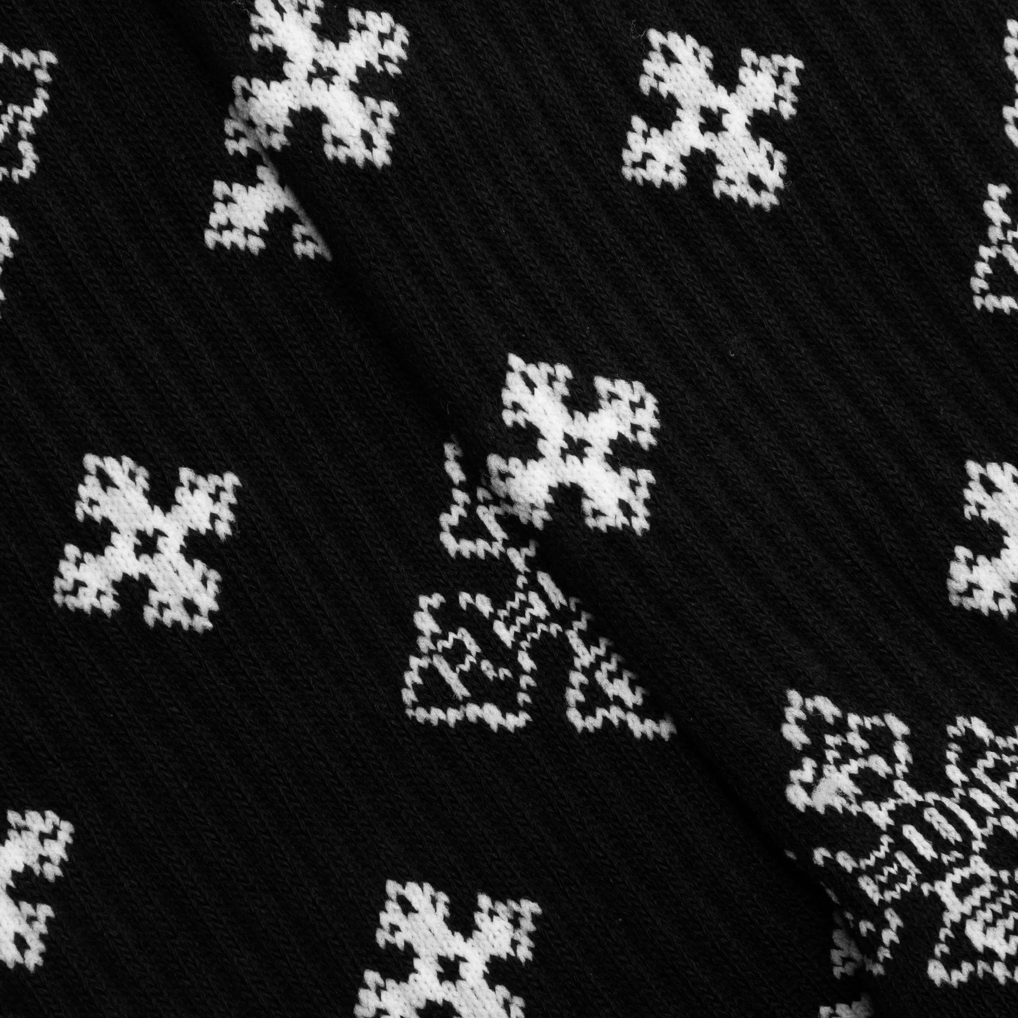 Cross Paisley Jacquard Sock - Black/White Male Product Image