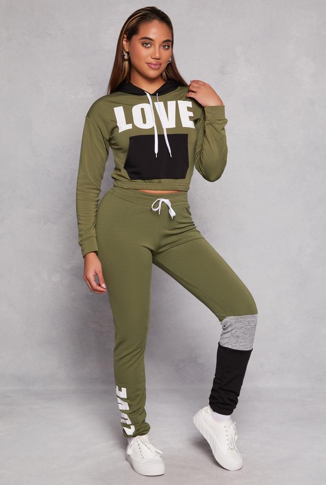 Womens Love Fleece Color Block Leg Sweatpants Product Image