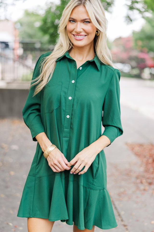 Share Your Story Emerald Green Shirt Dress Female Product Image