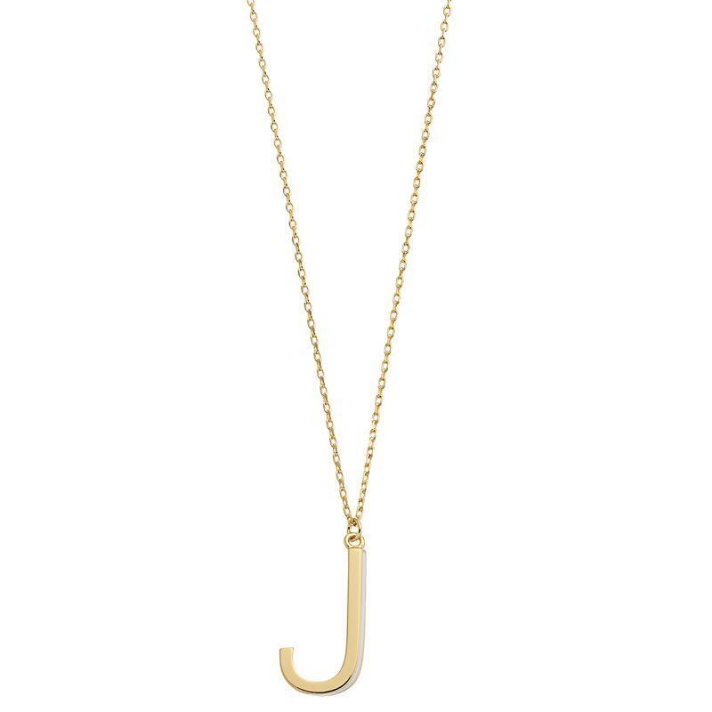 City Luxe Gold Tone Initial Charm Pendant Necklace, Womens White Product Image