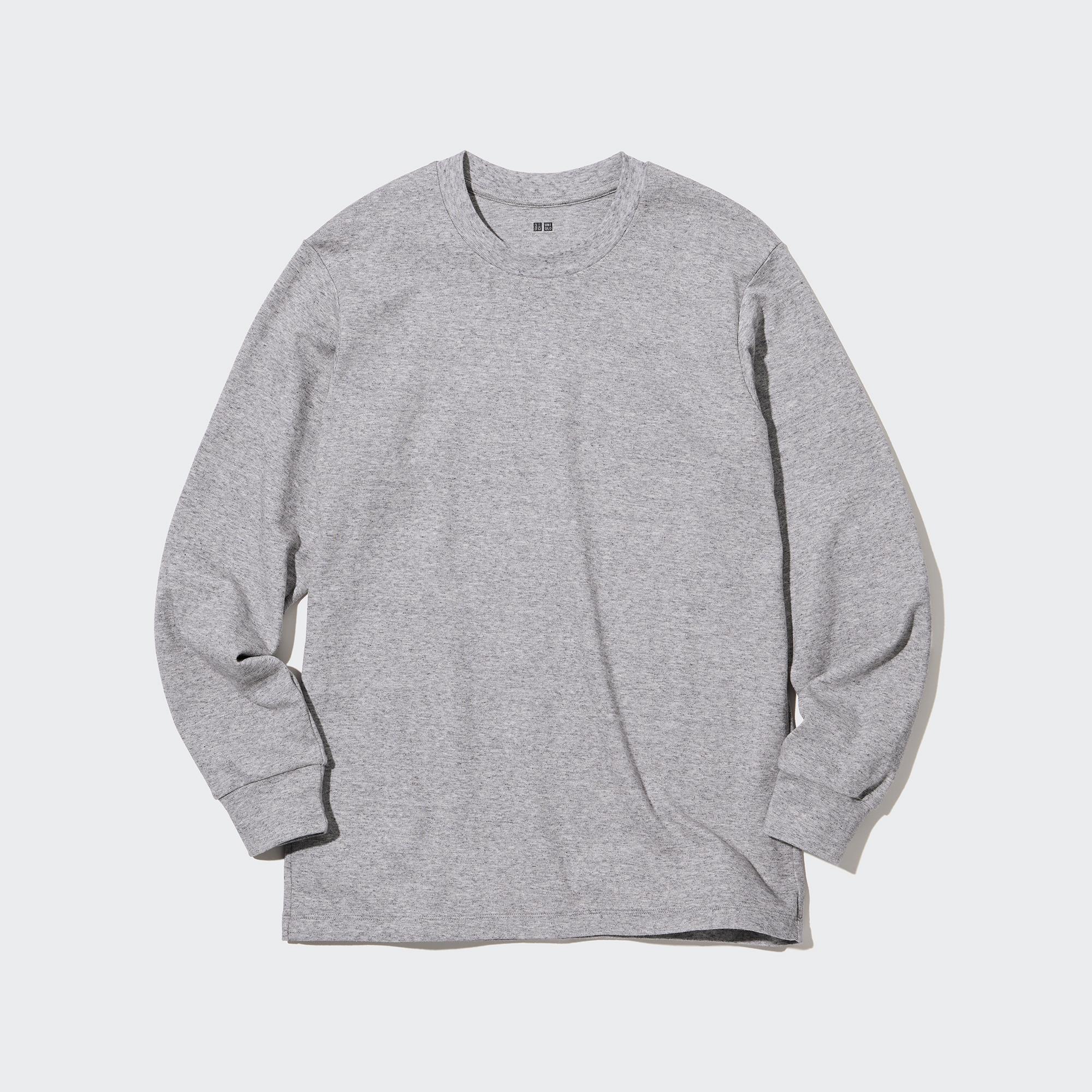 Mens Brushed Cotton Crew Neck Long-Sleeve T-Shirt 2XL UNIQLO US Product Image