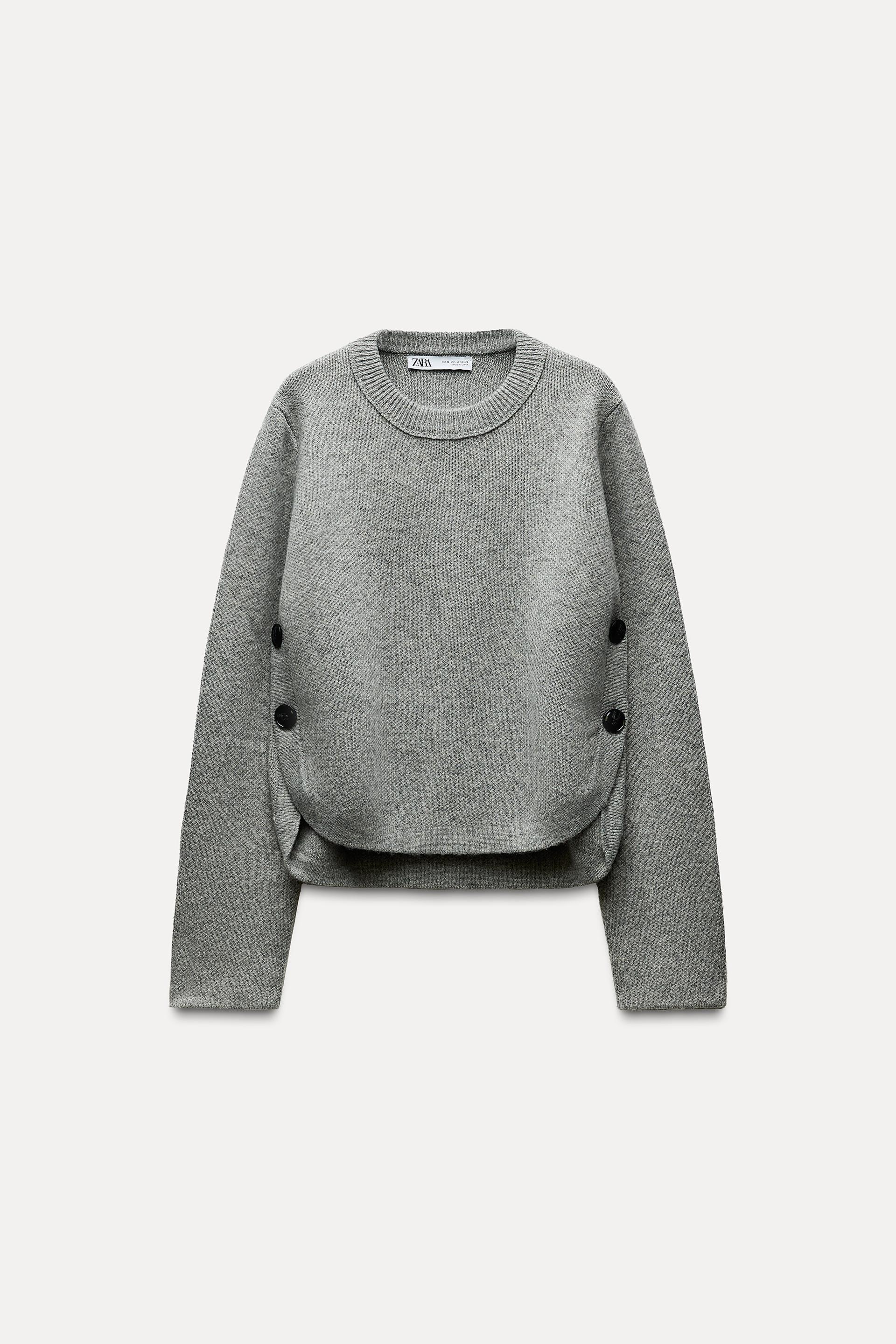 SIDE BUTTON KNIT SWEATER Product Image