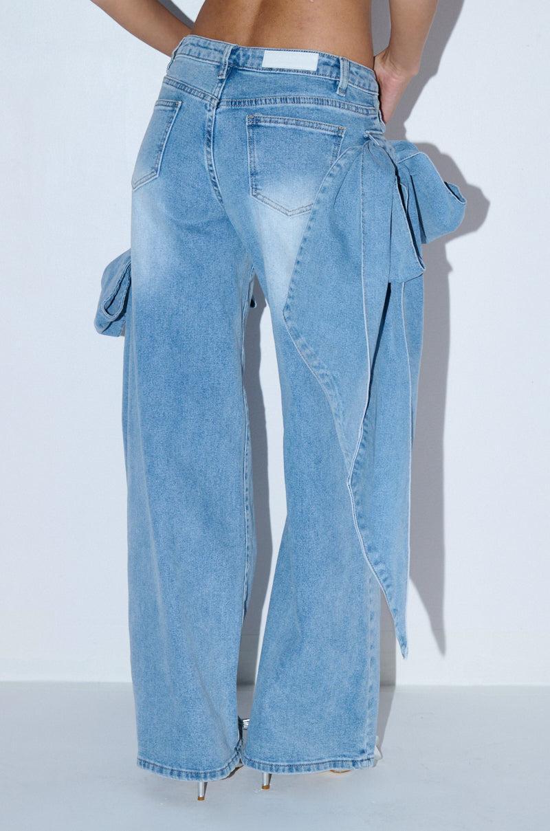 AVIVA BOW DETAIL WIDE LEG JEAN Product Image