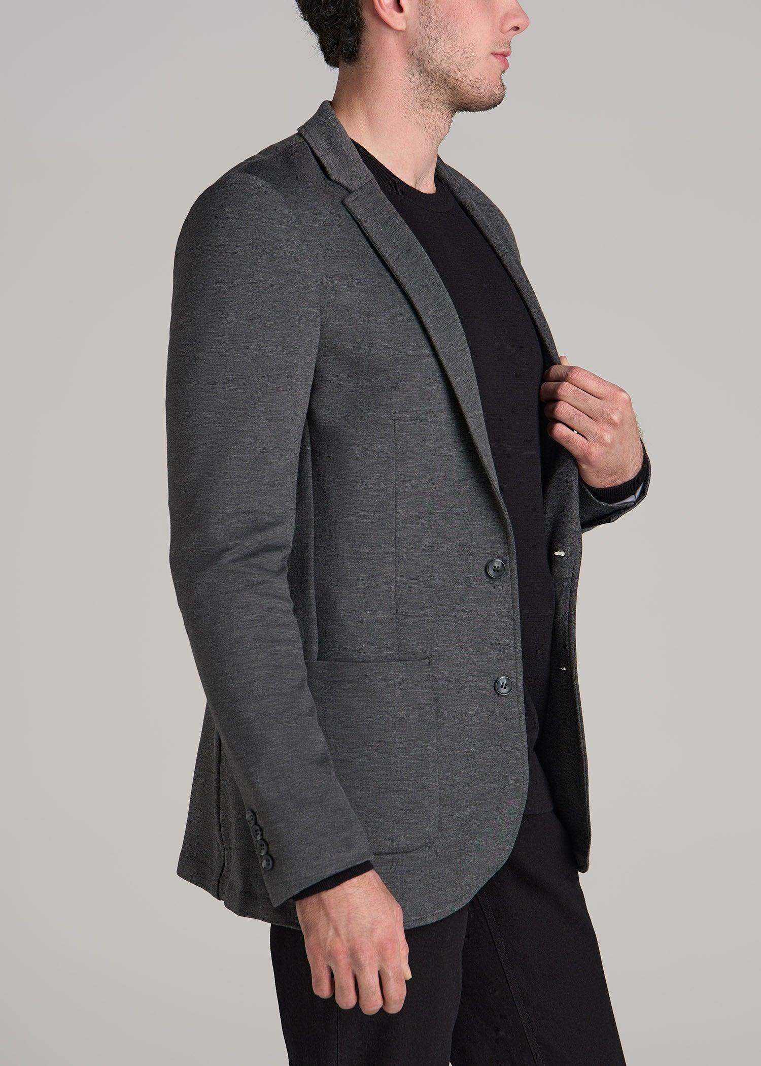 Knit Blazer for Tall Men in Mid Heather Grey Product Image