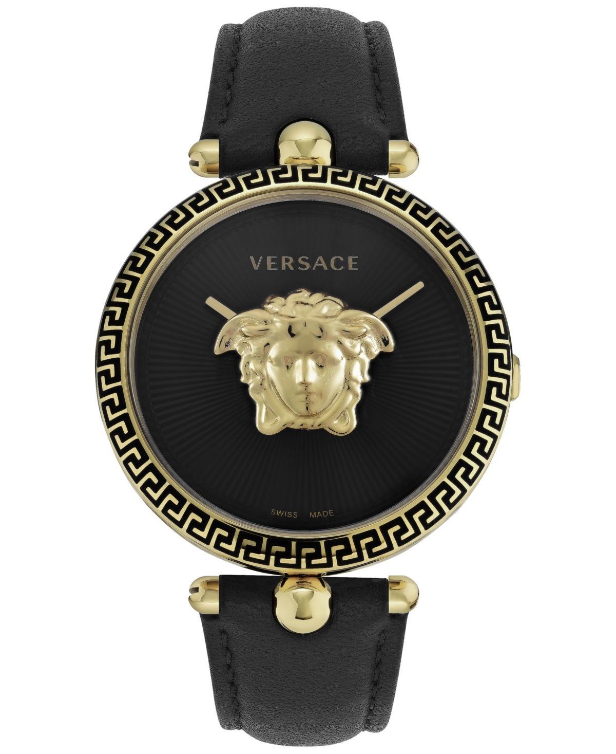 Versace Womens Palazzo Empire Black Leather Strap Watch 39mm Product Image