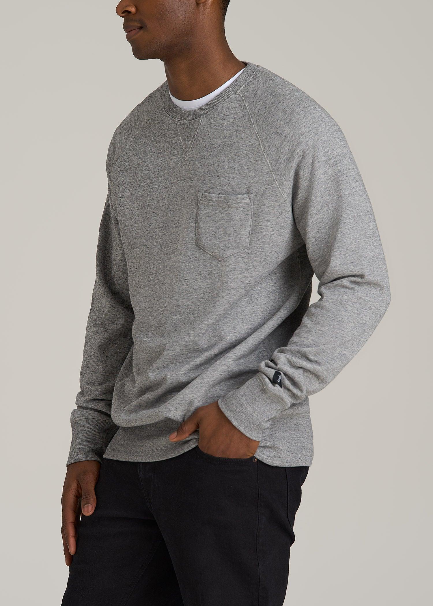 Wearever 2.0 French Terry Crewneck Sweatshirt for Tall Men in Heathered Grey Product Image