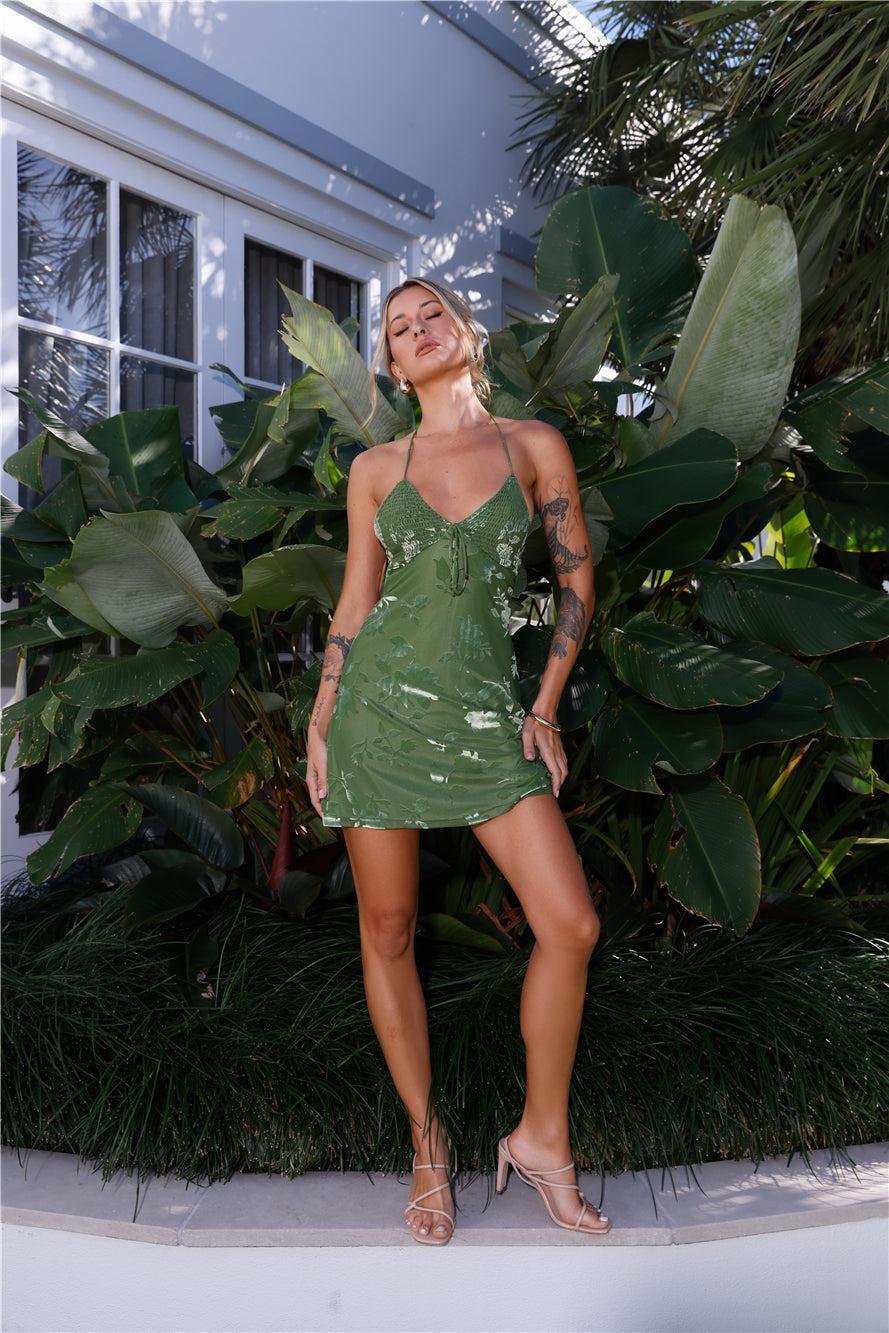 They All Know Me Mini Dress Green Product Image