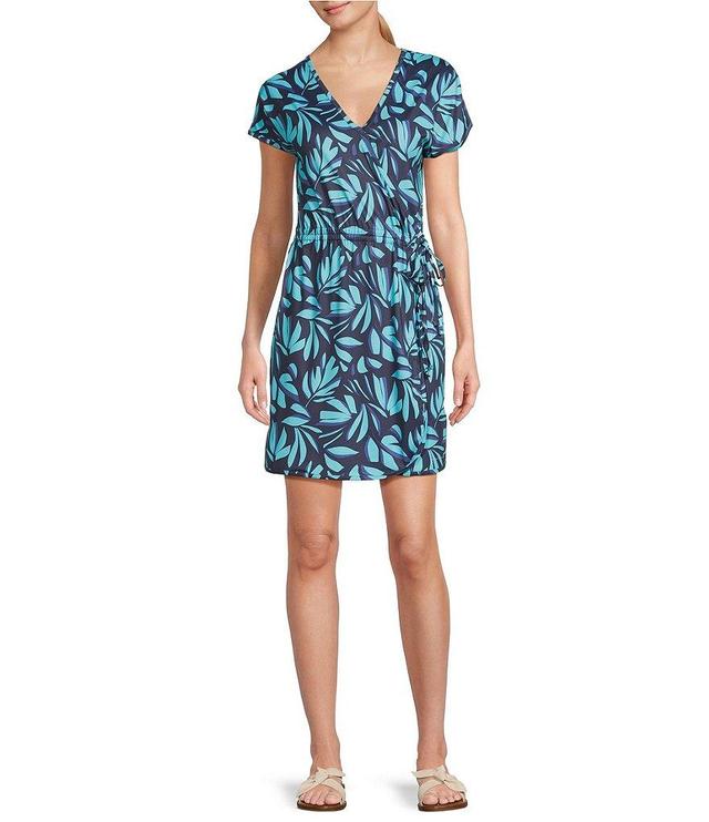 Columbia Chill River Printed Surplice V-Neck Short Sleeve Wrap Dress Product Image