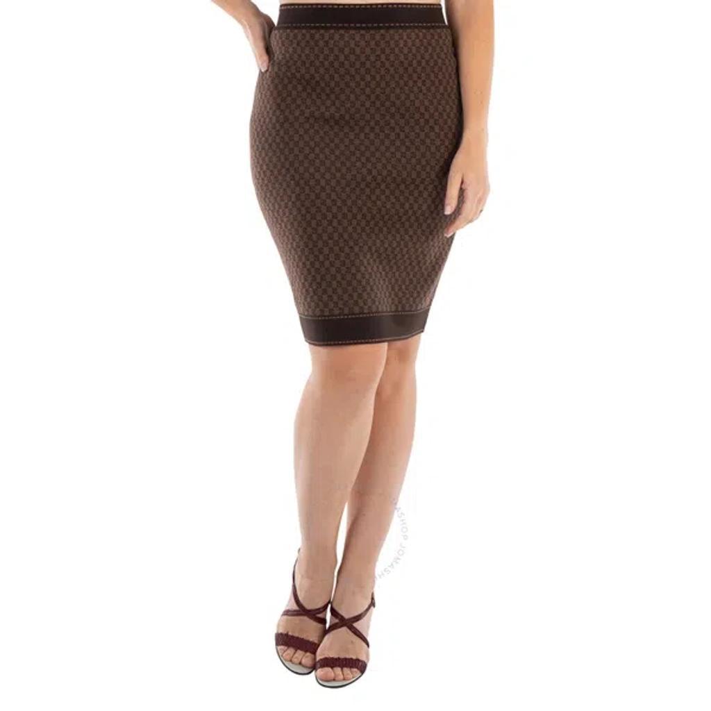 Ladies Marron / Marron Fonc Mini Monogram Jacquard Skirt In Brown Product Image