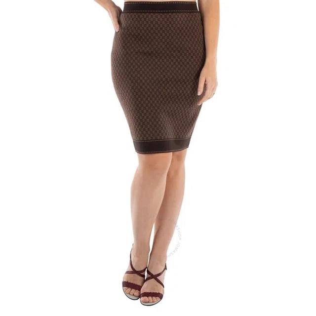 Ladies Marron / Marron Fonc Mini Monogram Jacquard Skirt In Brown Product Image