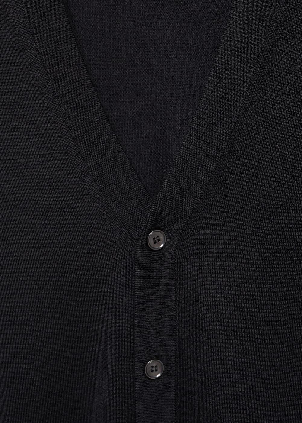 MANGO MAN - 100% merino wool cardigan blackMen Product Image