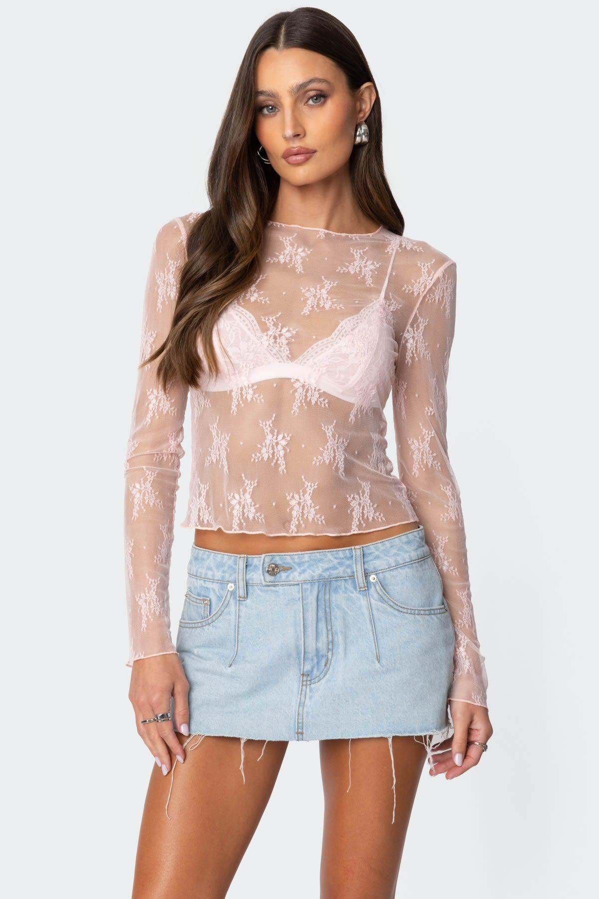 Lise Sheer Lace Top Product Image