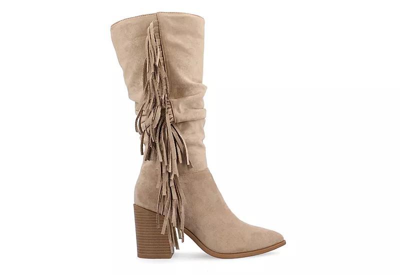 Journee Collection Womens Hartly Fringed Extra Wide Calf Dress Boot Product Image