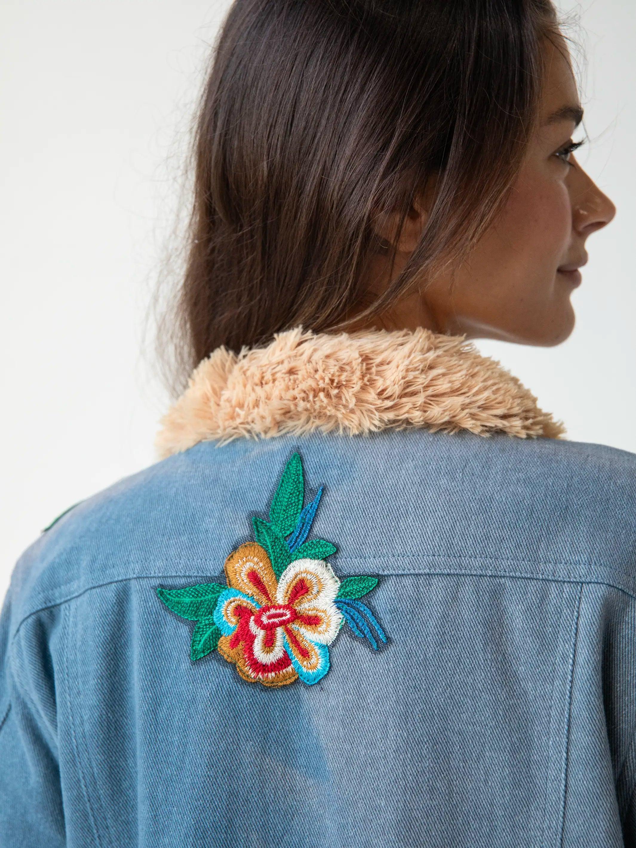 Tara Embellished Jacket - Denim Product Image