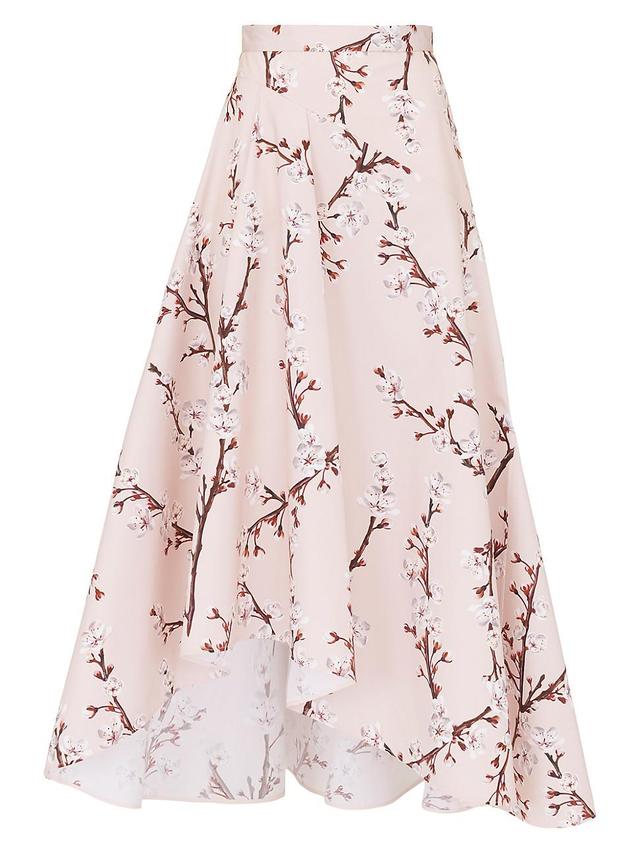 Womens Floral Cotton Maxi Skirt Product Image