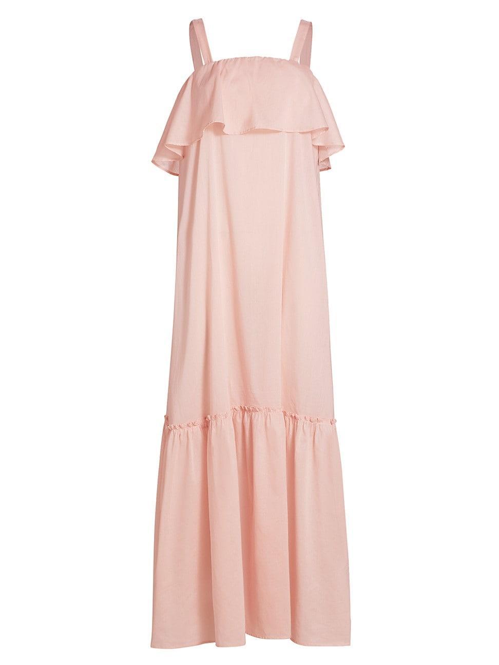 Womens Ruffle Maxi Dress Product Image