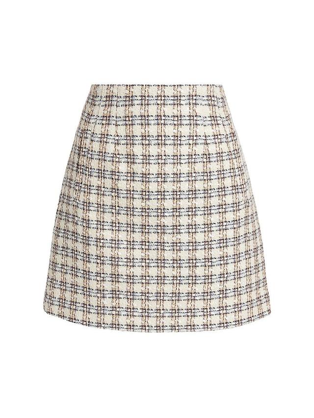 Womens Roman Check Tweed Miniskirt Product Image