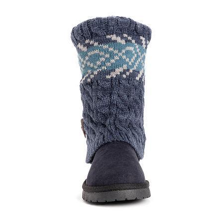 Essentials by MUK LUKS Cheryl Womens Knit Winter Boots Grey Product Image